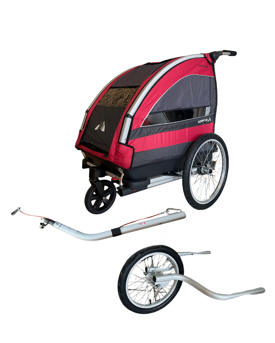 Explorer - 4-in-1 - Kärry pyöräilyyn, juoksuun, tavaroiden kuljetukseen